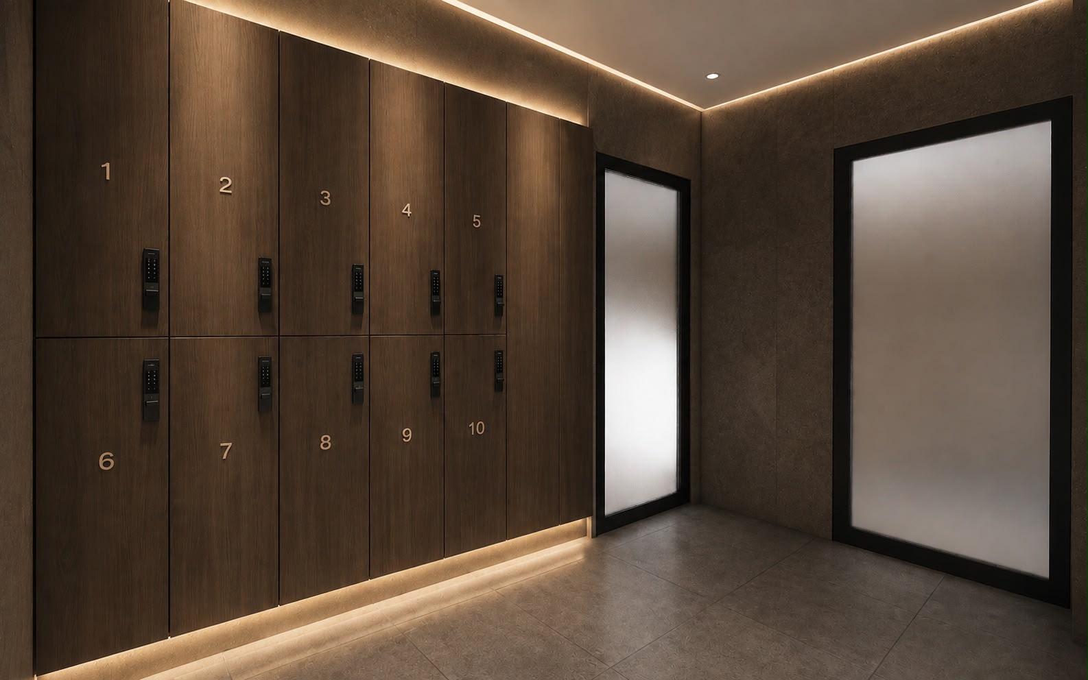 Private numbered vestiaire lockers